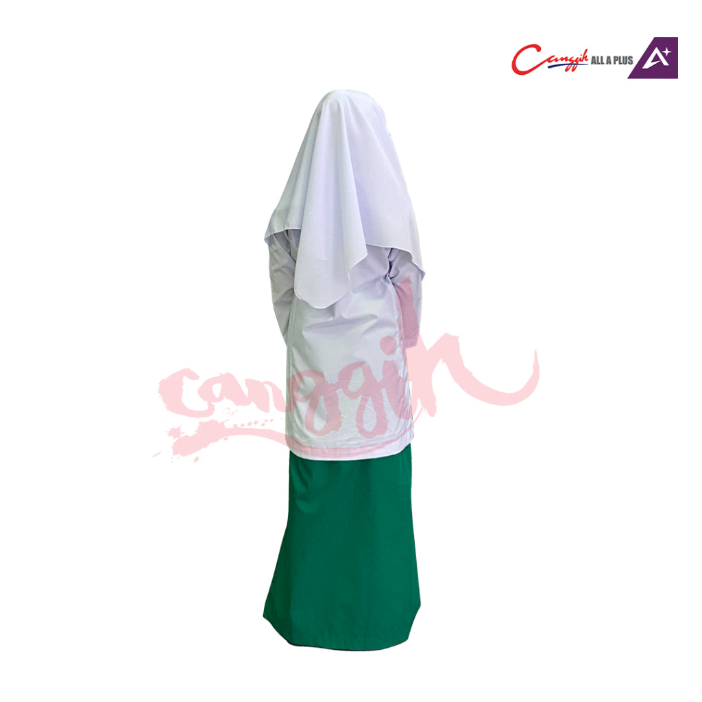 Canggih Kain Kurung Sekolah Agama - Green - CG-CP 013