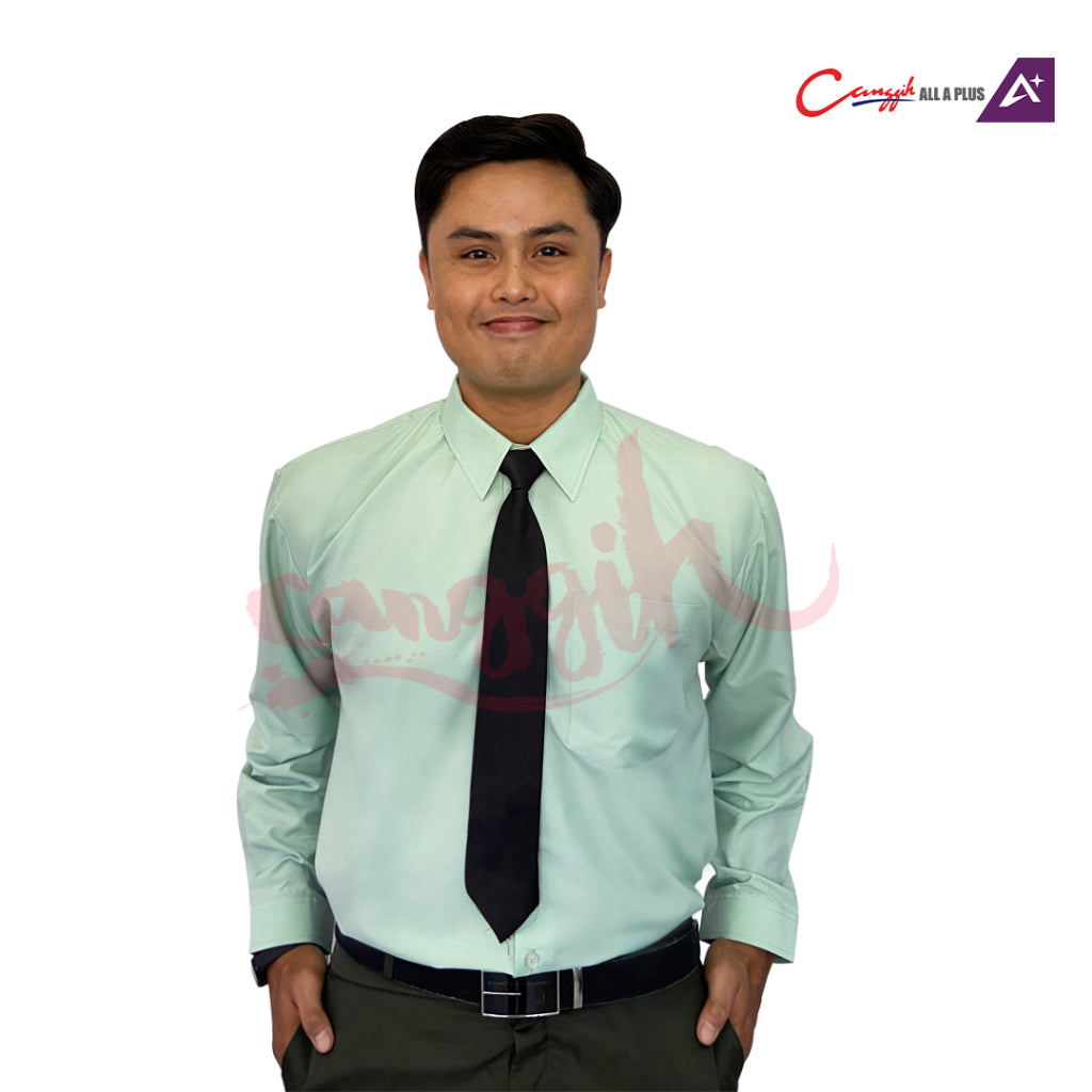 Canggih Kemeja Sekolah Lengan Panjang Pengawas - Light Green - CG-CP 021 LGR