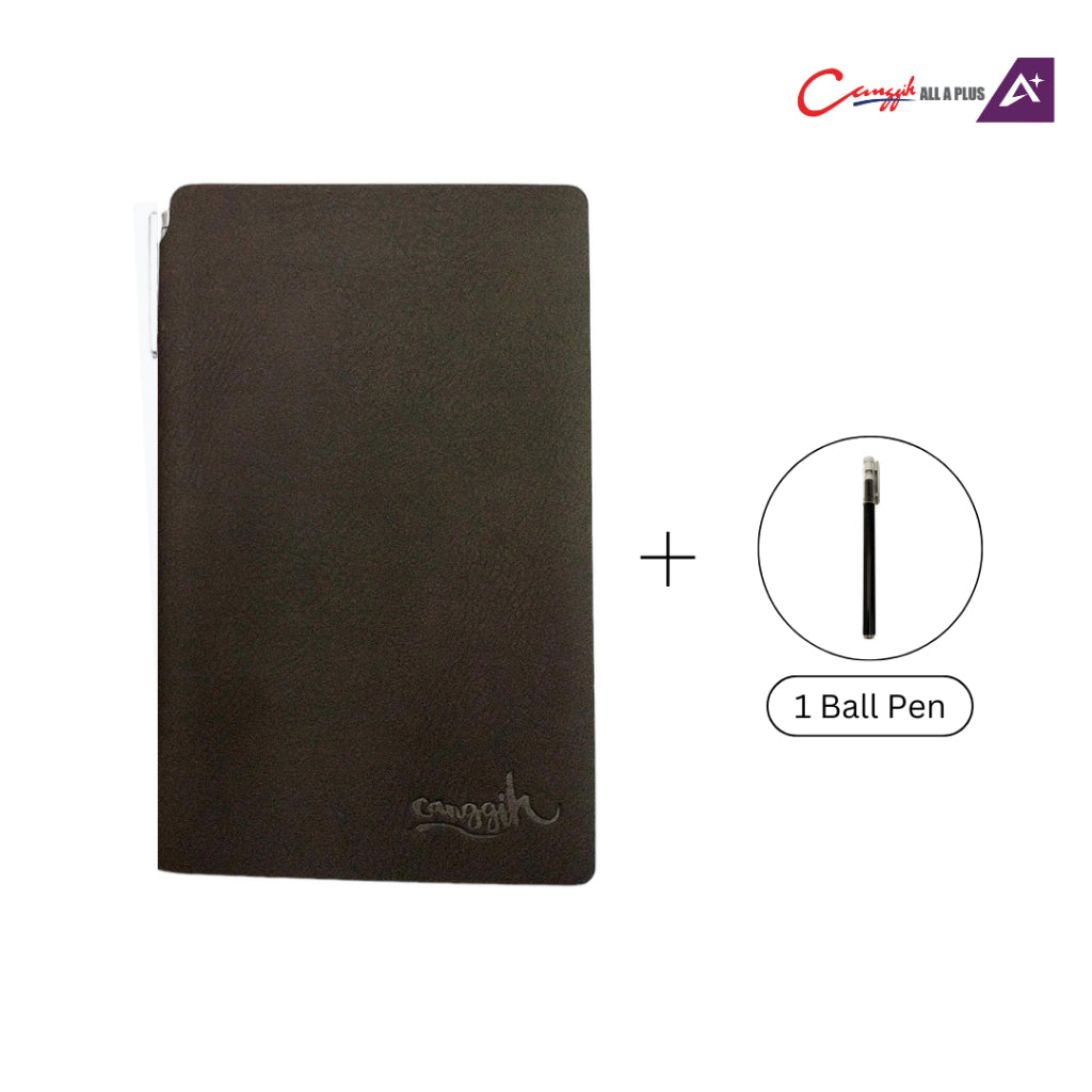 Canggih Notebook Velvet Cover 60 Pages (12 cm x 19 cm) With 1 Black Pen (Free Gift)  - CG-NB V03