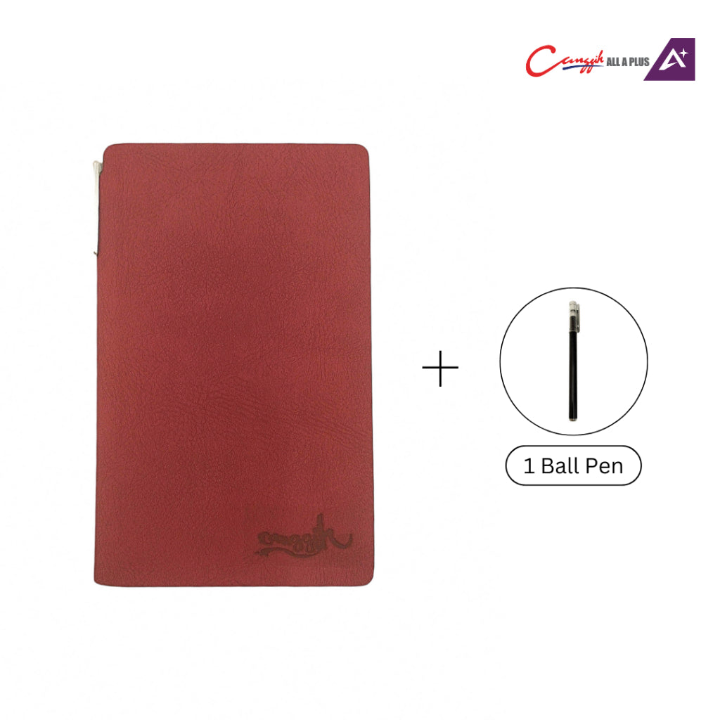 Canggih Notebook Velvet Cover 60 Pages (12 cm x 19 cm) With 1 Black Pen (Free Gift)  - CG-NB V03