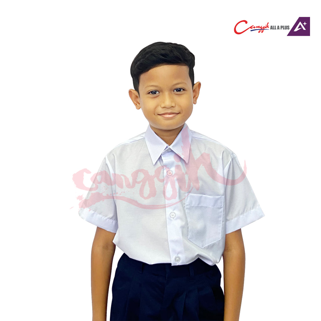 Canggih Baju Kemeja Lelaki Lengan Pendek - White - CG-CP 001