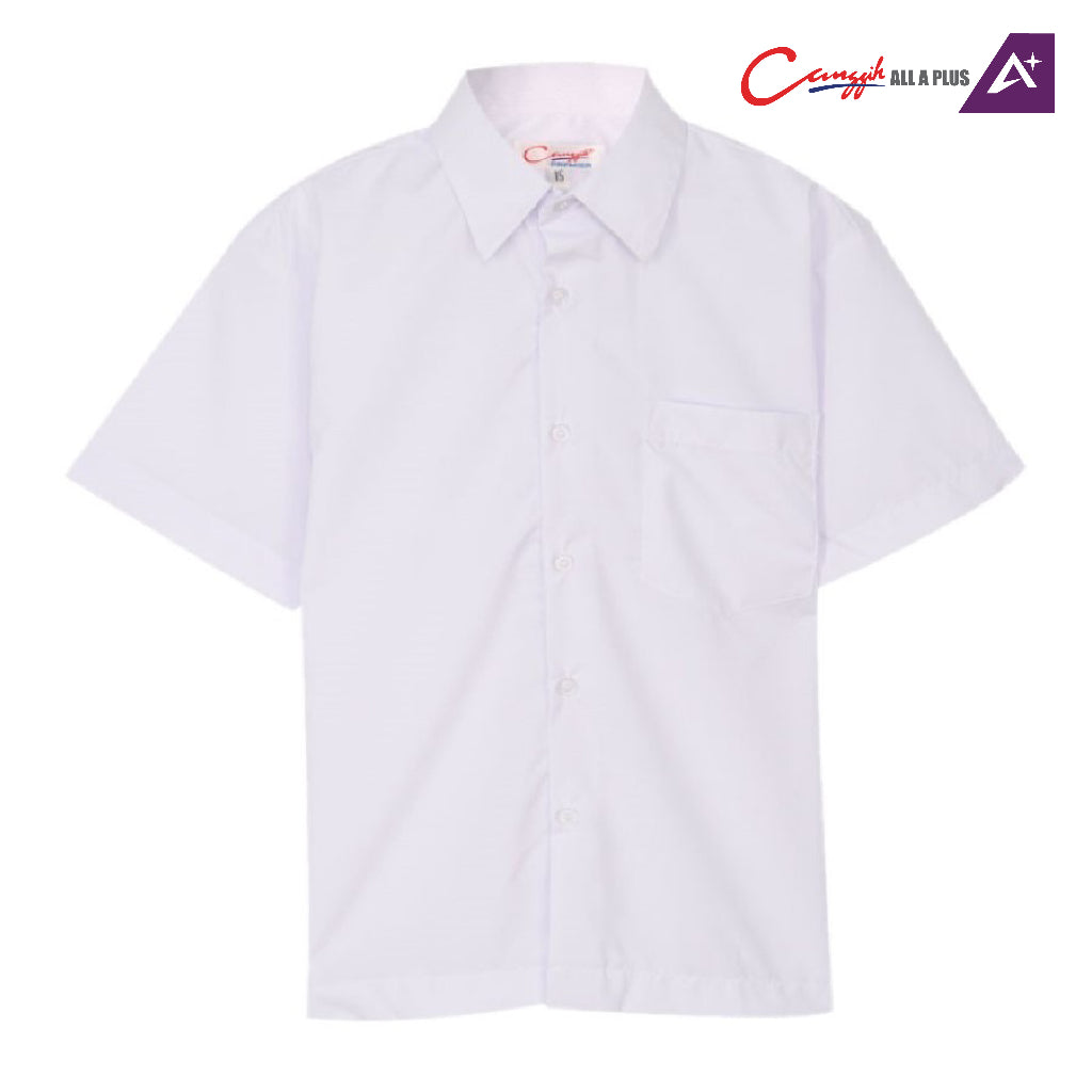 Canggih Baju Kemeja Lelaki Lengan Pendek - White - CG-CP 001