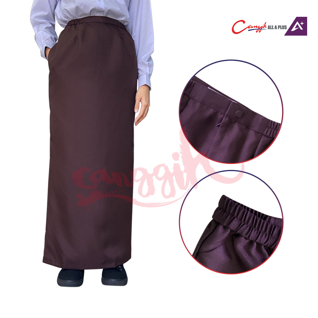 Canggih Kain Sekolah Pelajar MRSM Kipas Belakang - Dark Brown - CG-CP 028 DBR