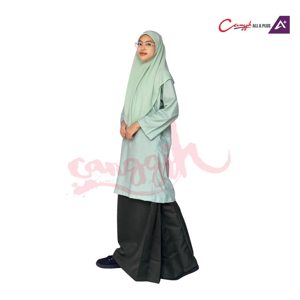 Canggih Kain Kurung Pengawas Sekolah - Olive Green - CG-CP 008 OLG