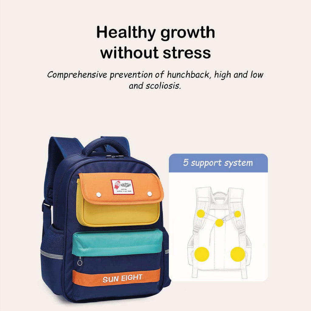 Sun Eight Joyz School Backpack Easy Clean Bag Large Capacity Lightweight Ergonomic Spine Protection | 199 Days Warranty