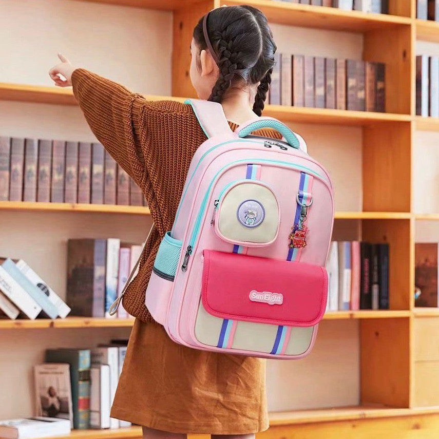 Sun Eight Lookz Big Compartment Spine Protection Ergonomic School Backpack