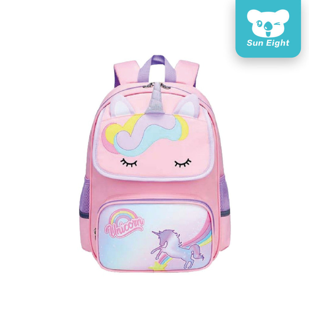 Sun Eight Checkz School Backpack Safety Chest Buckle Lightweight Unicorn Dinosaur Rabbit Bag | 199 Days Warranty