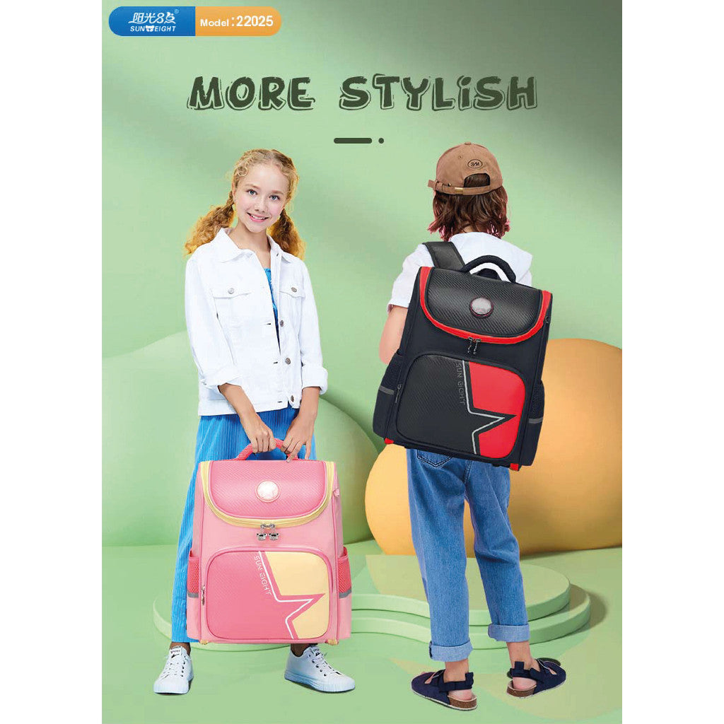 Sun Eight Starz School Backpack Ergonomic Spine Protection Large Capacity Lightweight Chest Buckle | 199 Days Warranty