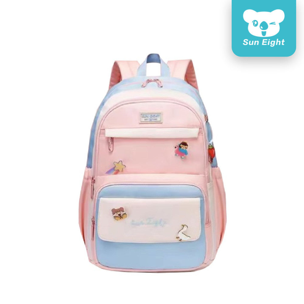 Sun Eight Kidoz School Backpack Light Cute Fashion Big Capacity Multi Compartment Side Bottle Pocket | 199 Days Warranty