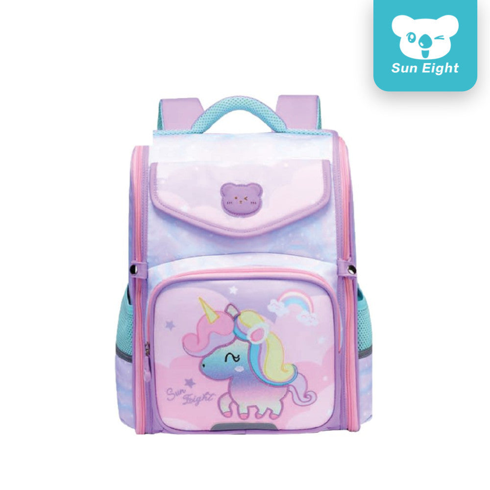 Sun Eight Trives School Backpack Unisex Cartoon Design Ergonomic Bag with Chest Buckle | 199 Days Warranty