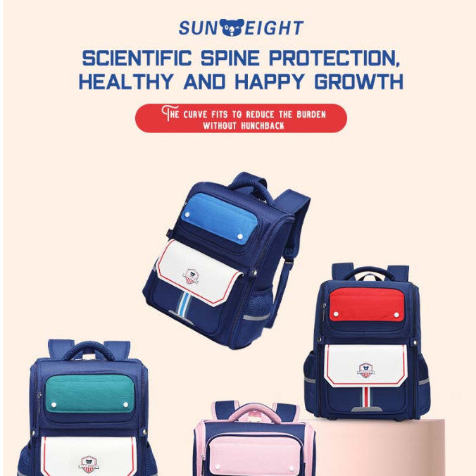 Sun Eight Britis School Bag Colorful Light Ergonomic Spine Protection Water Resistant Backpack | 199 Days Warranty