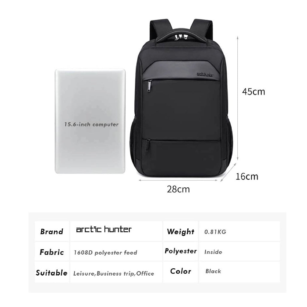 Arctic Hunter i-Zenith Laptop Backpack - Black